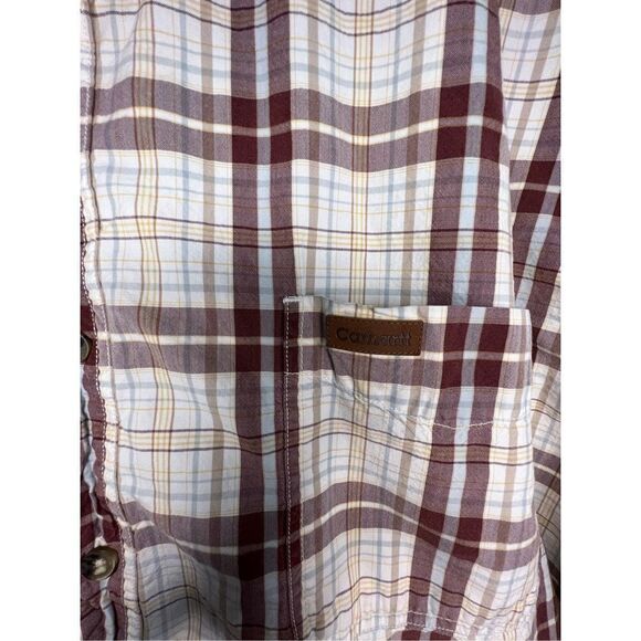 Men’s Carhartt Plaid Short Sleeve Button Up Shirt - Picture 4 of 5